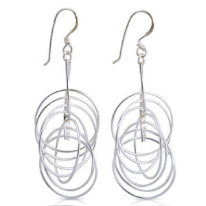 Sterling silver spiral earrings.