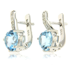 Blue Topaz/Amethyst Earrings