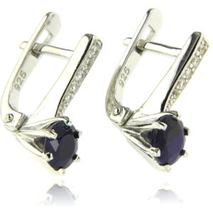Beautiful Blue Sapphire (diffused) earrings set in fine sterling 925 silver