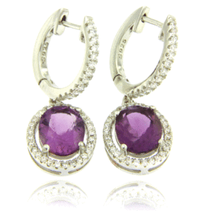 A pair of quality Amethyst earrings made in fine sterling 925 silver