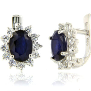 Beautiful Blue Sapphire (diffused) earrings set in fine sterling 925 silver
