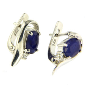 Beautiful Blue Sapphire (diffused) earrings set in fine sterling 925 silver