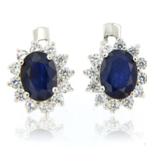 Beautiful Blue Sapphire (diffused) earrings set in fine sterling 925 silver