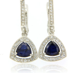 Beautiful Blue Sapphire (diffused) earrings set in fine sterling 925 silver