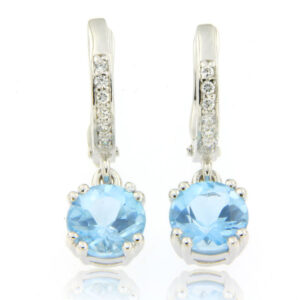 Blue Topaz/Amethyst Earrings