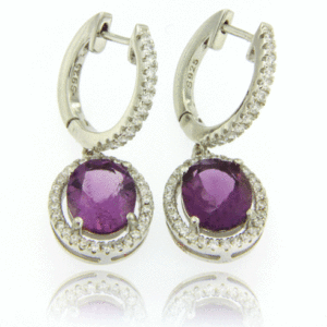 A pair of quality Amethyst earrings made in fine sterling 925 silver