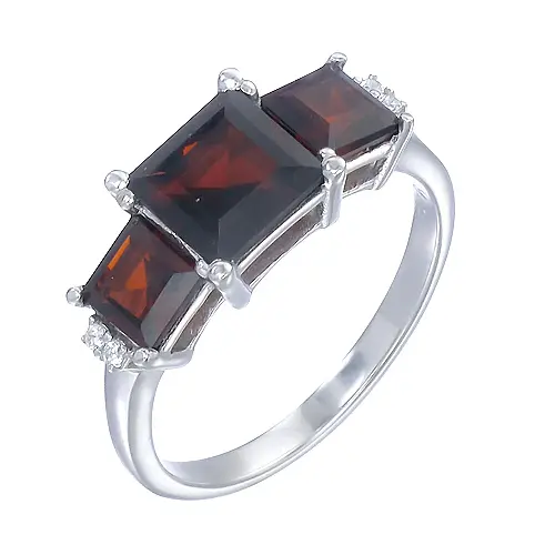Square garnet ring