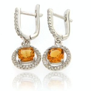 Citrine earrings in 925 sterling silver.