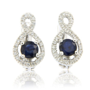 Beautiful Blue Sapphire (diffused) earrings set in fine sterling 925 silver