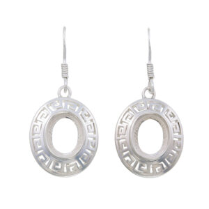 Sterling Silver Greek Key Earrings 10×8 mm
