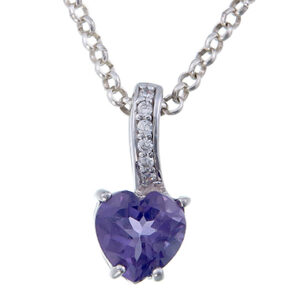 Amethyst Heart Pendant 9 mm.