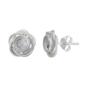 Silver Rose Studs 5 mm