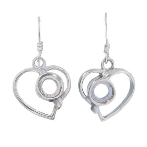 Silver Heart Earrings 7 mm Rnd