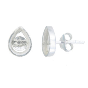 Silver Studs Pear 10x8 mm