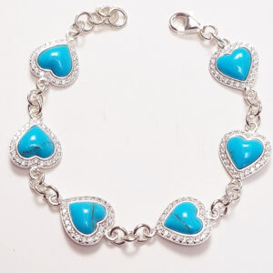 Genuine Arizona Turquoise Heart Bracelet.