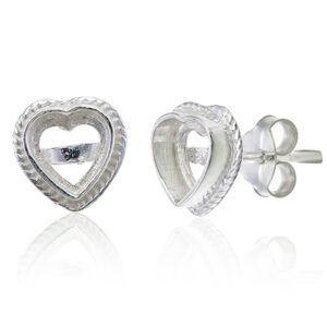 Heart studs 6×6 mm in silver 925.