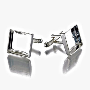 Cuff Link Mount 10×10 mm Square in Sterling Silver 925