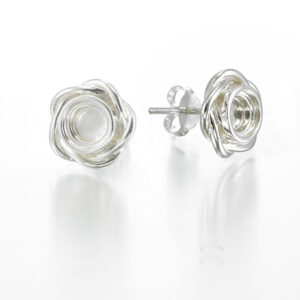 Silver Rose Studs 5 mm