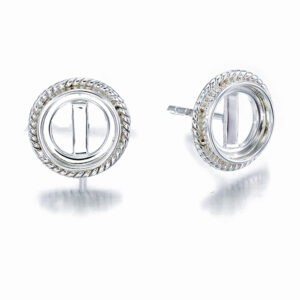Sterling Silver Studs Beaded Round 6 mm