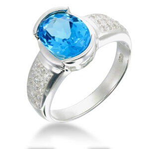 Swiss Blue Topaz Ring