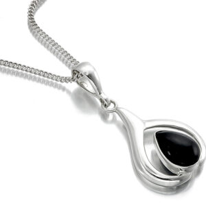 Black Onyx Pendant in 925 sterling silver