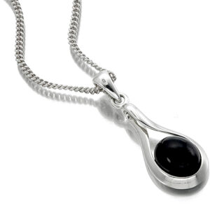 Black Onyx Pendant in 925 sterling silver