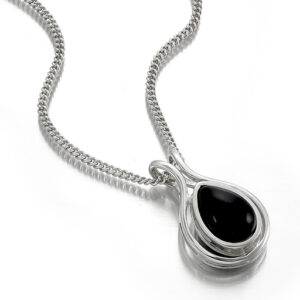 Black Onyx Pendant in 925 sterling silver