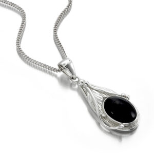 Black Onyx Pendant in 925 sterling silver