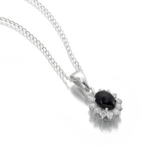 Black Onyx Pendant in 925 sterling silver