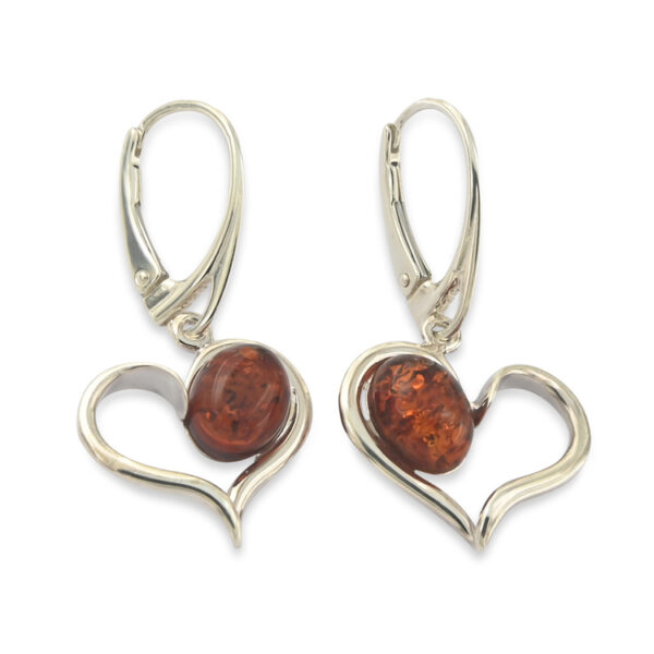 Heart Shape Amber Earrings