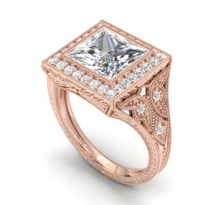 Ring Square cut bezel setting gold