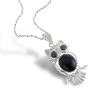 Black Onyx Owl Pendant