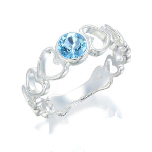 Blue Topaz Heart Ring