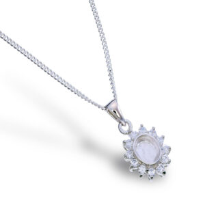 Oval CZ Pendant Setting