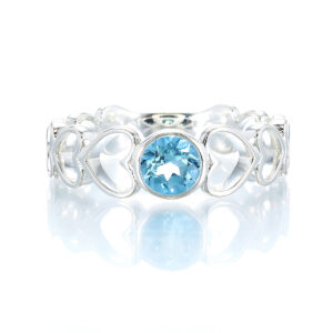 Blue Topaz Heart Ring
