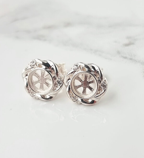 Flower CZ Stud Settings