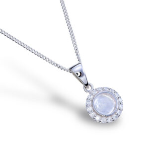 Round CZ Pendant Setting Closed Back