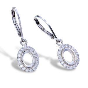 Oval CZ Earring Setting