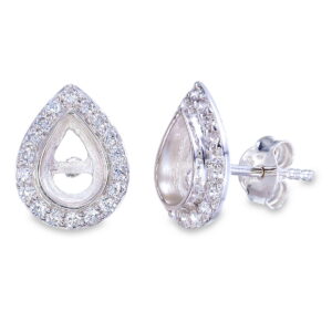 Pear CZ Stud Earring Setting