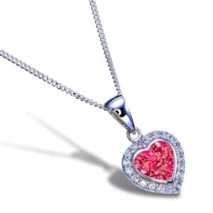 Heart CZ Pendant Setting Closed Back with pink ashes resin