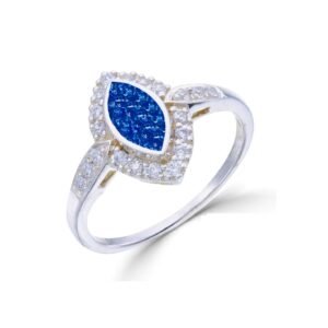 Marquise CZ Ring Setting blue ashes resin