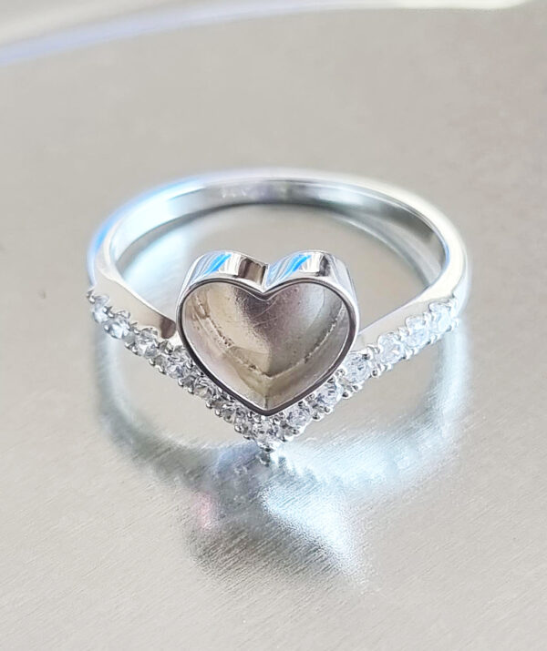 Heart CZ setting 8x8 mm - Image 4