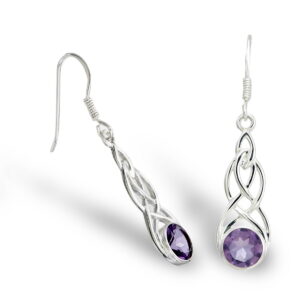Celtic Amethyst Earrings 7 mm