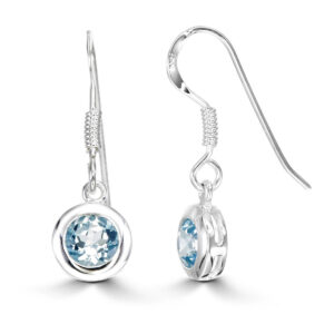 Blue Topaz Round Earring
