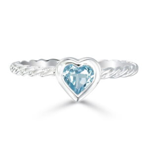 Blue Topaz Heart Ring