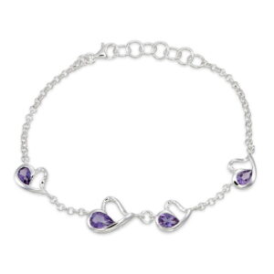 Amethyst Heart Bracelet