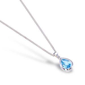 Swiss Blue Topaz Pear Pedant