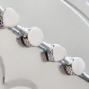 Heart & Round charms on bracelet (2)