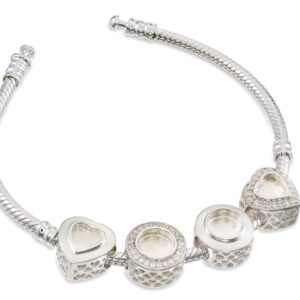 Heart & Round charms on bracelet